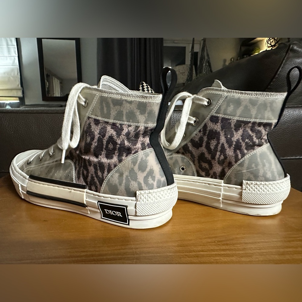 Dior B23 High-Top Sneakers Leopard Canvas Print Unisex Size 41 Women’s 10 RARE - Picture 11 of 14